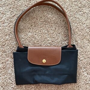 Longchamp Black and Brown Tote Bag
